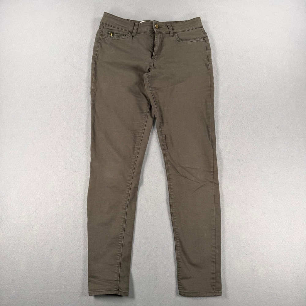 Zara Basic Denim Dept Womens Skinny Jeans Olive Green Brown Size 38 US 6 Stretch